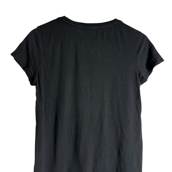AllSaints Arie Black Ruched Oversized Drawstring Crewneck Tee Size XS - Picture 7 of 9